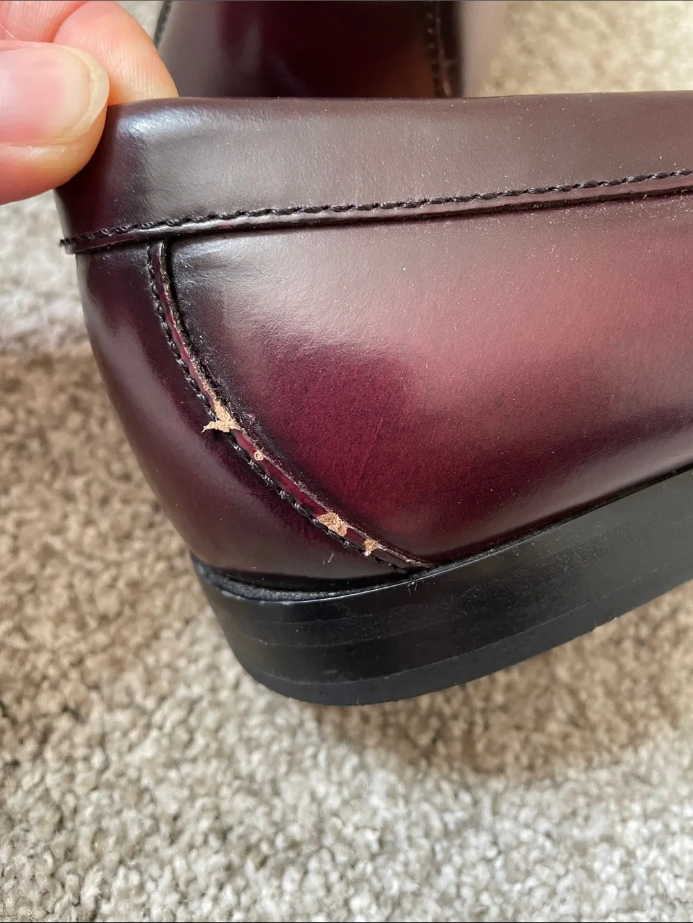 Johnston & Murphy Men’s Burgundy Leather Penny Loafers Sz 7.5 slip on